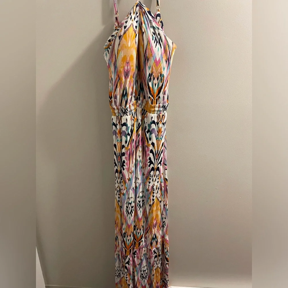 Soma White Gold Multicolored Maxi Sundress with built in bra - Picture 4 of 4